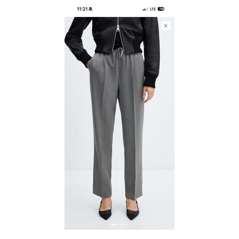Mango FLOWY JOGGER TROUSERS Grey, Sz S women